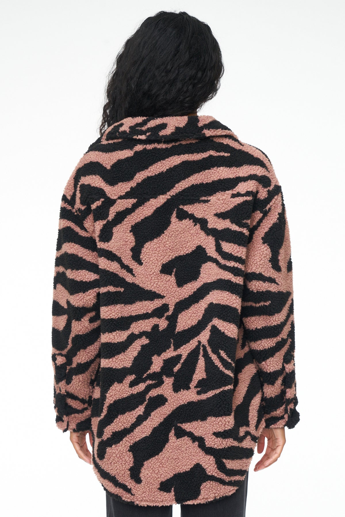 Lynn Oversized Shearling Jacket - Clay Zebra
            
              Sale